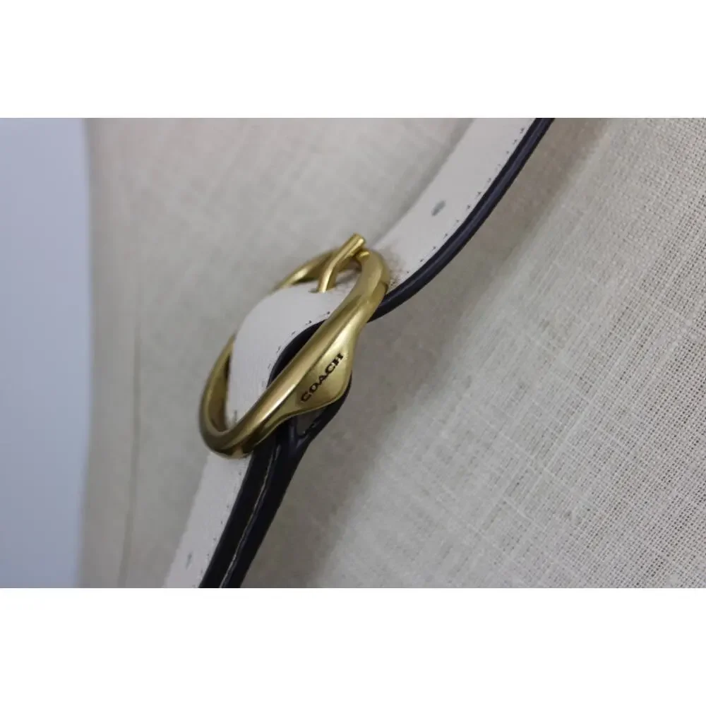 Coach White Ivory Leather Strap with Gold Hardware NEW
